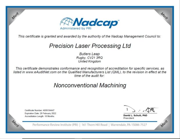 Nadcap Certificate NM 207226 LBM